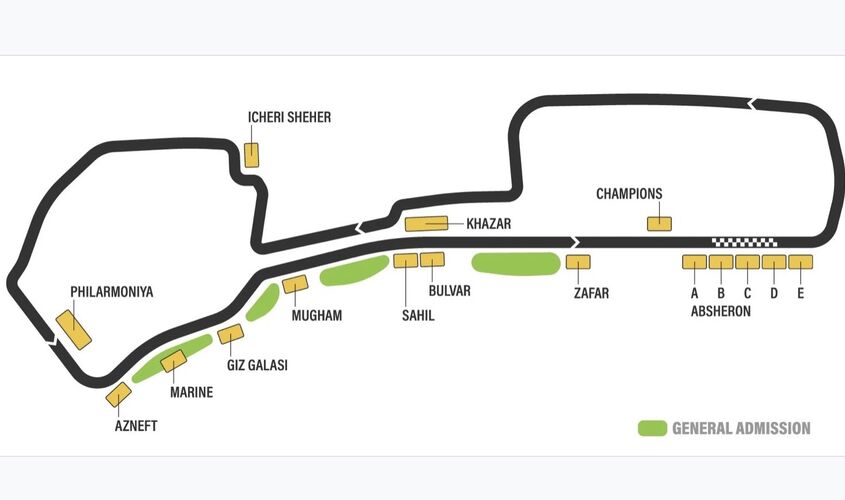 BAKÜ F1 GRAND PRIX AJET HY ILE 23 EYLÜL (AzNeft Grandstand Tribünü)