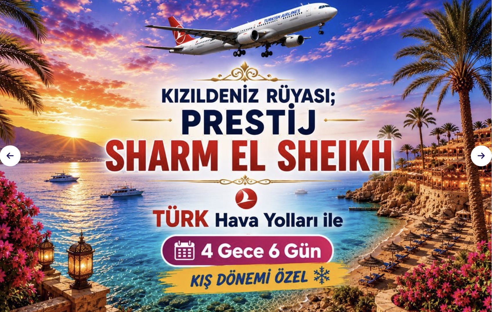 İstanbul’dan  THY İle 4 Gece 6 Gün Prestij Sharm El Sheikh Turu